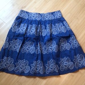 Blue Floral stitching skirt - size M